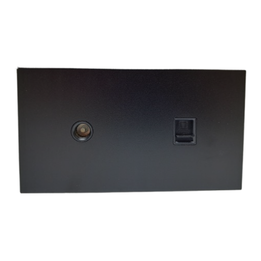 Panel podwójny poziomy gniazdo RJ45 / gniazdo TV czarny mat