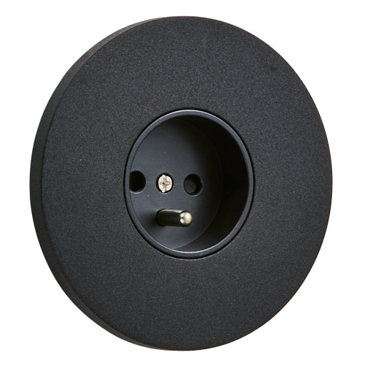 Gniazdo French z bolcem okrągłe metalowe czarny mat Togglica Round