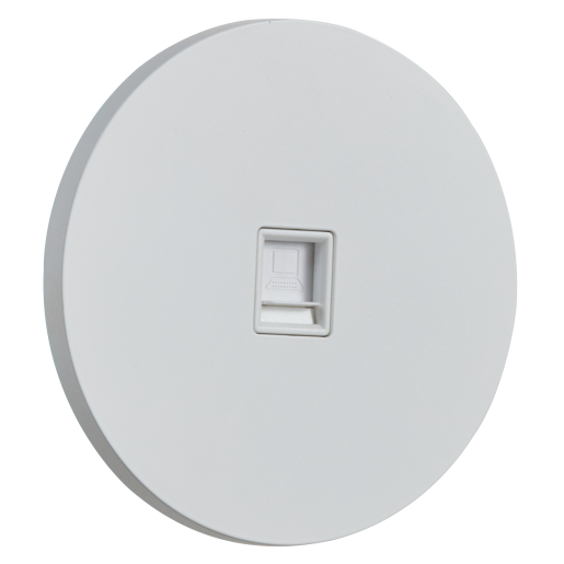 Gniazdo internetowe RJ45 okrągłe metalowe biały mat Togglica Round