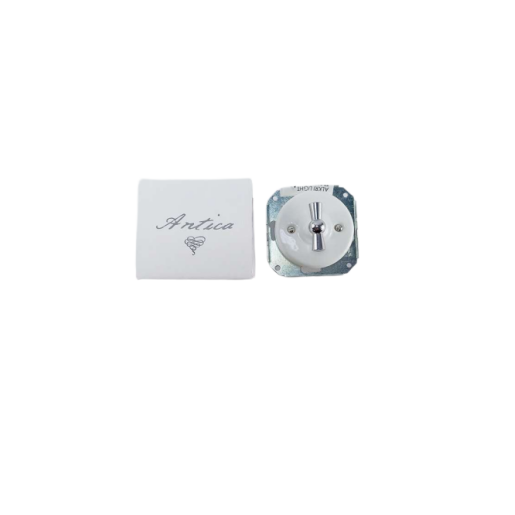Podtynkowy włącznik światła żaluzjowy  retro ANTICA SILVER biały