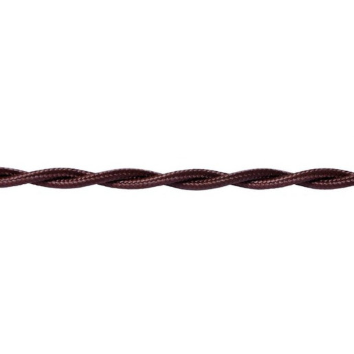 Kabel w oplocie skręcanym ciemny brązowy 2x0,75mm