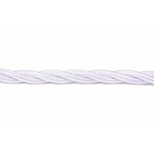 Kabel w oplocie skręcanym biały 2x0,5
