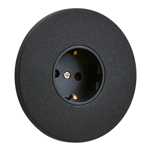 Gniazdo Schuko okrągłe metalowe czarny mat Togglica Round