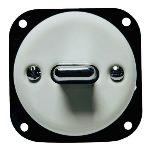 ANTICA TOOGLE  ceramiczny włącznik krzyżowy podtynkowy biały/srebrny K1-R140N1C/W