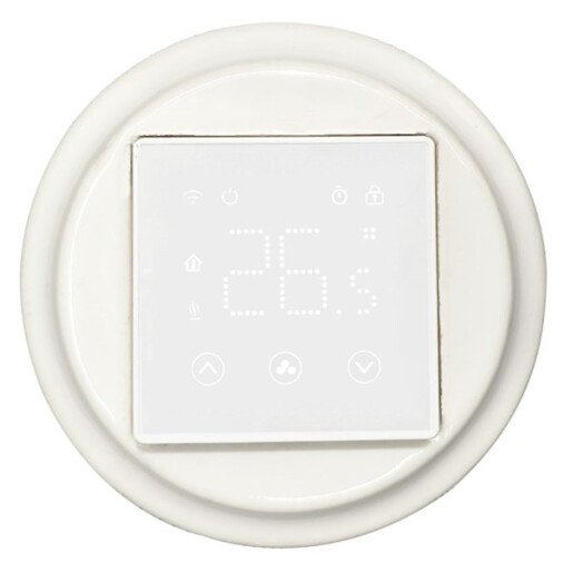 Podtynkowy termostat ogrzewania biały z ramką ceramiczną bez WiFi, nieprogramowalny