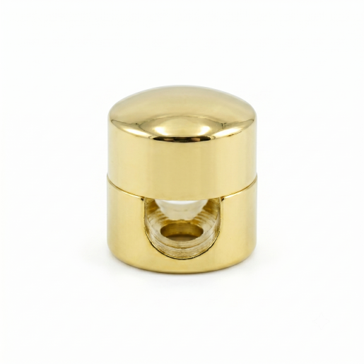 Uchwyt przewodu Alu otwór 9mm, średnica 16mm, złoty