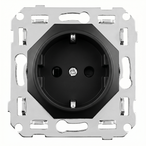 Togglica 4U mechanizm gniazdo Schuko czarny mat