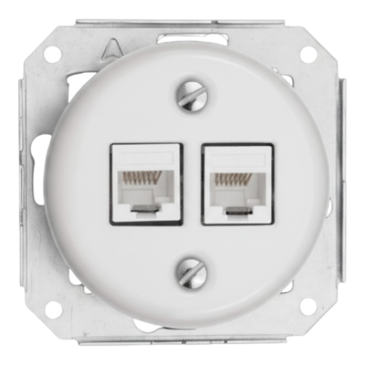 Antica ceramiczne gniazdo podtynkowe Internetowe 2xRJ45 białe Cat. 5