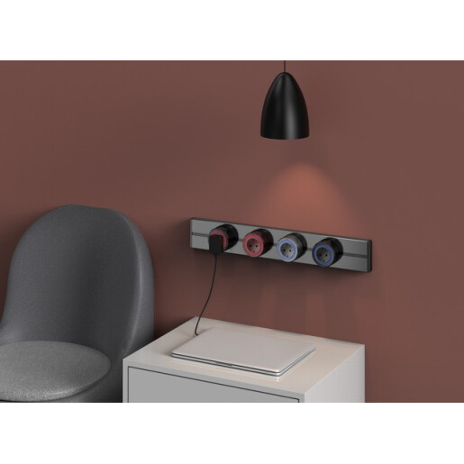 Listwa zasilająca do gniazd track system Tinsley 100cm natynkowa szara