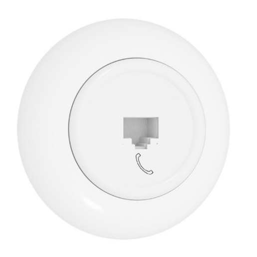 Gniazdo telefoniczne RJ11 podtynkowe z ramką czarne połysk Gniazdo telefoniczne RJ11 podtynkowe z ramką czarne połysk