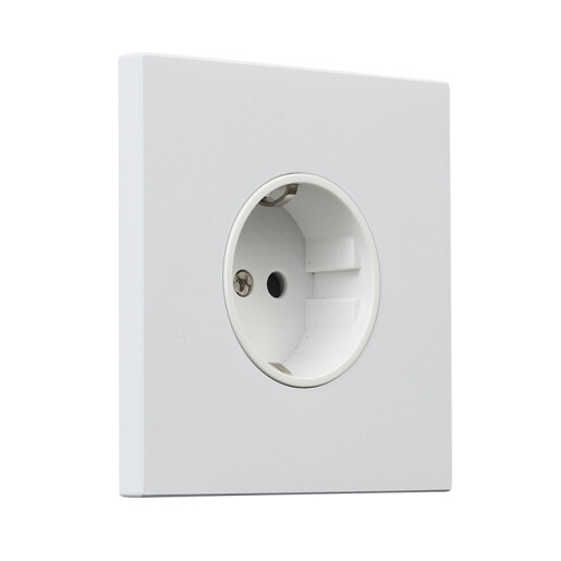 Gniazdo kwadratowe metalowe schuko biały mat  Gniazdo kwadratowe metalowe schuko biały mat