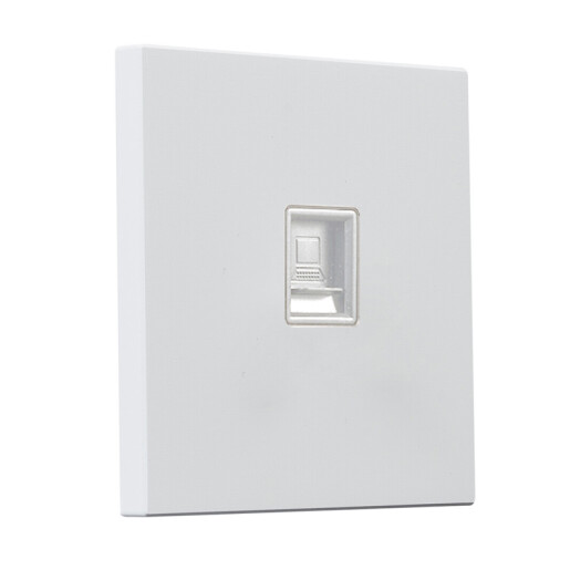 Gniazdo kwadratowe metalowe RJ45 biały mat  Gniazdo kwadratowe metalowe RJ45 biały mat