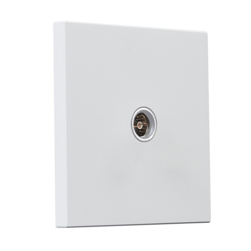 Gniazdo kwadratowe metalowe TV telewizyjne biały mat  Gniazdo kwadratowe metalowe TV telewizyjne biały mat