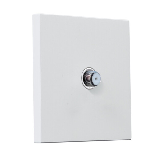 Gniazdo kwadratowe metalowe stelitarne biały mat  Gniazdo kwadratowe metalowe stelitarne biały mat