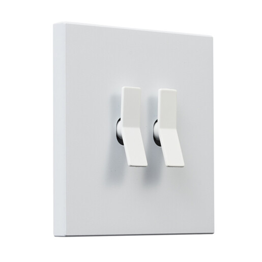Włącznik kwadratowy metalowy podwójny / schodowy biały mat Togglica Deuce Włącznik kwadratowy metalowy podwójny / schodowy biały mat Togglica Deuce