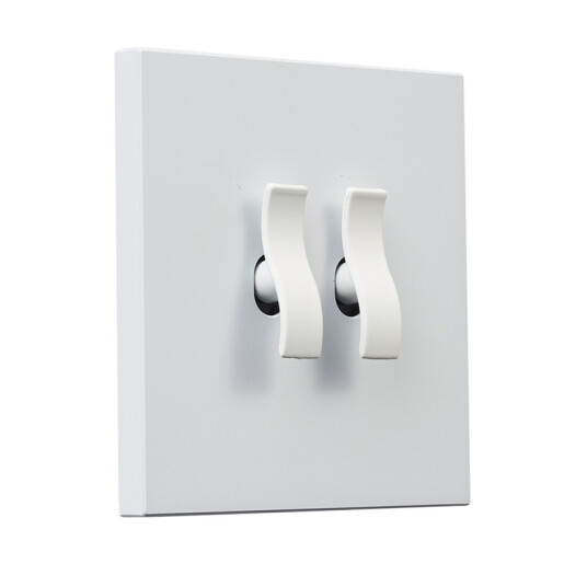 Włącznik kwadratowy metalowy podwójny schodowy biały mat Togglica Wave Włącznik kwadratowy metalowy podwójny schodowy biały mat Togglica Wave