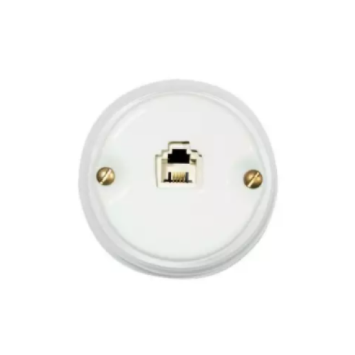 Porcelanowe gniazdo natynkowe telefoniczne RJ 11 6P / 4C, GiGambarelli, 00220