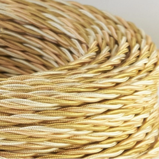 Kabel w oplocie przewód skręcany warkocz 3x1,5 trzykolorowy włoski GG
