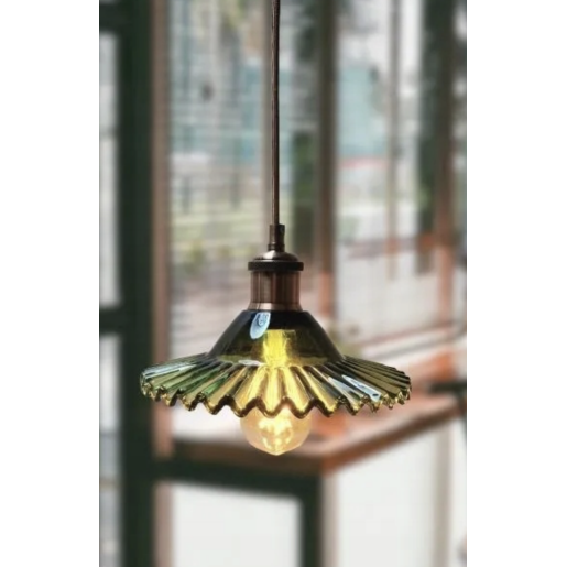 LAMPA RETRO ZIELONE SZKŁO 