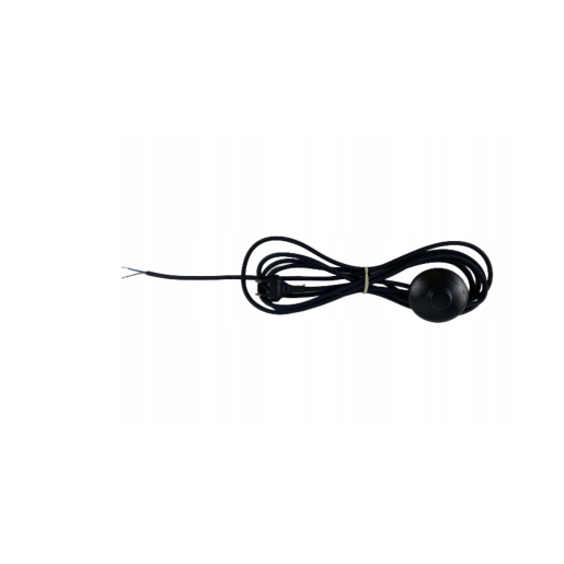 Przewód w oplocie kabel z włącznikiem nożnym i wtyczką czarny