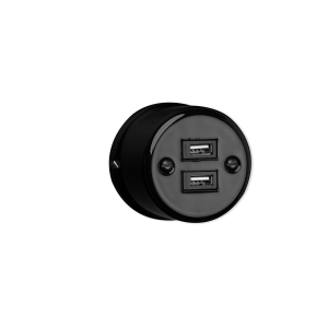 Ceramiczne natynkowe gniazdo podwójne USB czarne