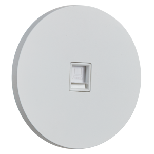 Gniazdo internetowe RJ45 okrągłe metalowe biały mat Togglica Round