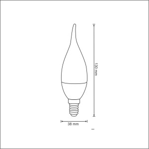 Żarówka platinum 303929 polux e14 f40 led 6,3w 560 lm 230v candle płomyk biała ciepła 3000k