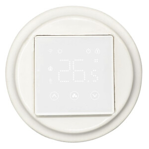Podtynkowy termostat ogrzewania biały z ramką ceramiczną bez WiFi, nieprogramowalny
