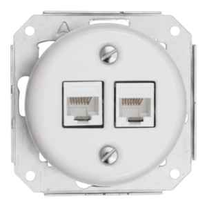 Antica ceramiczne gniazdo podtynkowe Internetowe 2xRJ45 białe Cat. 5