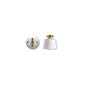 Porcelanowy włącznik natynkowy obrotowy modern, mosiądz, GiGambarelli, 00701