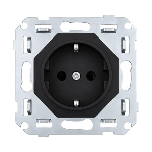 Togglica 4U mechanizm gniazdo Schuko czarny mat