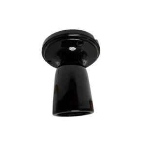 Kinkiet Oprawka ceramiczna E27 CZARNA sufit LAMPA