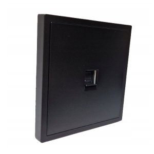 Gniazdo kwadratowe internetowe RJ45 czarne eleganckie Togglica PC, ZVA102bl
