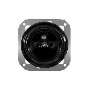 Ceramiczne podtynkowe gniazdo French z bolcem czarne (ceramiczny mechanizm)