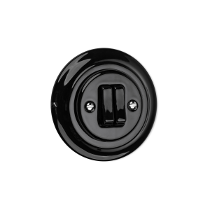 ANTICA NEW podwójny włącznik czarny podtynkowy K1-R114Q-B