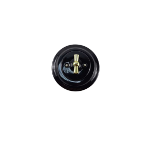 Podtynkowy włącznik świecznikowy światła retro ANTICA GOLD czarny, TT-01B czarny