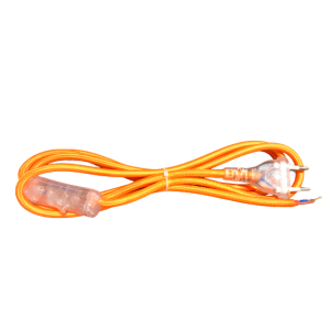 Kabel przyłączeniowy w oplocie okrągły pomarańczowy z wyłącznikiem