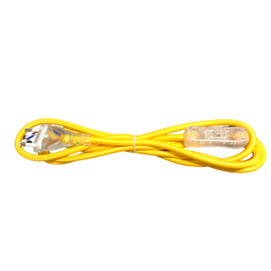 Kabel przyłączeniowy w oplocie okrągły żółty z wyłącznikiem