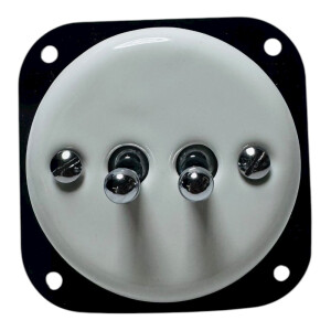 ANTICA TOOGLE  ceramiczny włącznik podwójny biały/srebrny K1-R210N1C/W