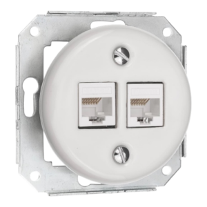 Antica ceramiczne gniazdo podtynkowe Internetowe 2xRJ45 białe Cat. 5