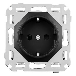 Togglica 4U mechanizm gniazdo Schuko czarny mat