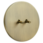 Włącznik okrągły metalowy podwójny zwierny patyna szczotkowana Togglica Round 4U