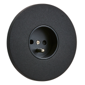 Gniazdo French z bolcem okrągłe metalowe czarny mat Togglica Round