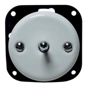 ANTICA TOOGLE  ceramiczny włącznik dzwonkowy biały/srebrny K1-R231N1BC/W