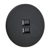 Gniazdo internetowe 2 x RJ45 okrągłe metalowe czarny mat Togglica Round