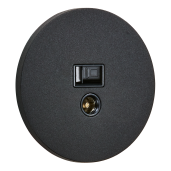 Gniazdo telewizyjne / internetowe TV/RJ45 okrągłe metalowe czarny mat Togglica Round