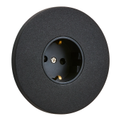 Gniazdo Schuko okrągłe metalowe czarny mat Togglica Round