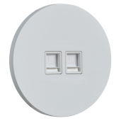 Gniazdo internetowe 2 x RJ45 okrągłe metalowe biały mat Togglica Round
