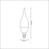 Żarówka płomyk E14 ,5,5W LED, model 303165