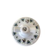 Włącznik natynkowy ceramiczny ANTICA FOLK żaluzjowy biały z niebieskim kwiatowym zdobieniem AN.106.1/Z